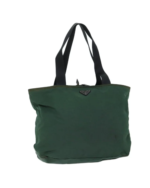 Green Nylon Tote Bag - Italian Made