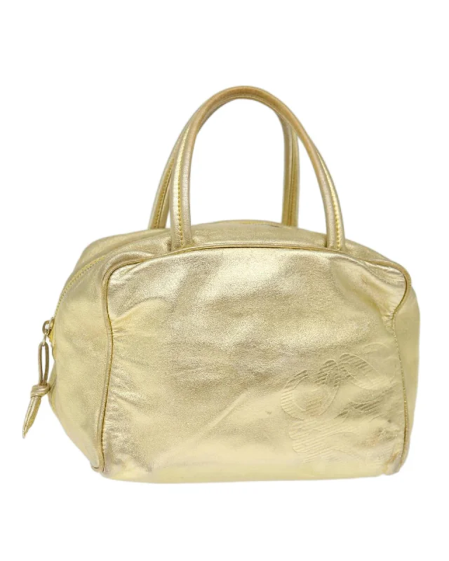 Gold Leather Hand Bag - Loewe