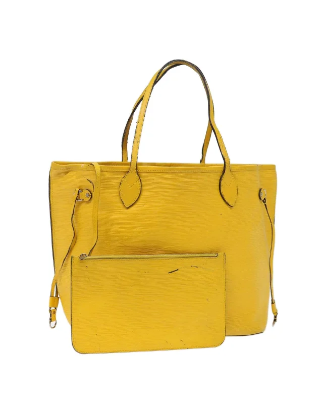 Epi Leather Tote Bag with Pouch - Mimosa