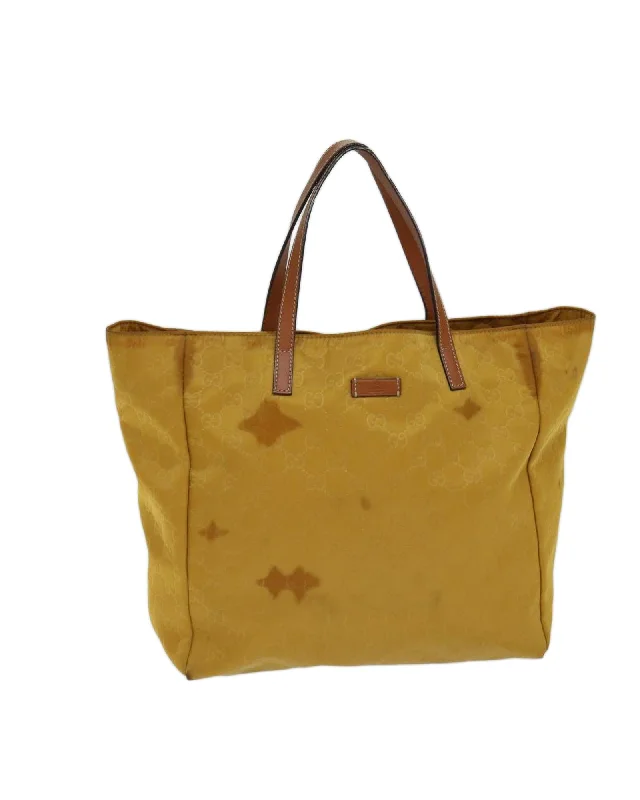 Yellow GG Canvas Tote Bag with Accessory - Italian Made