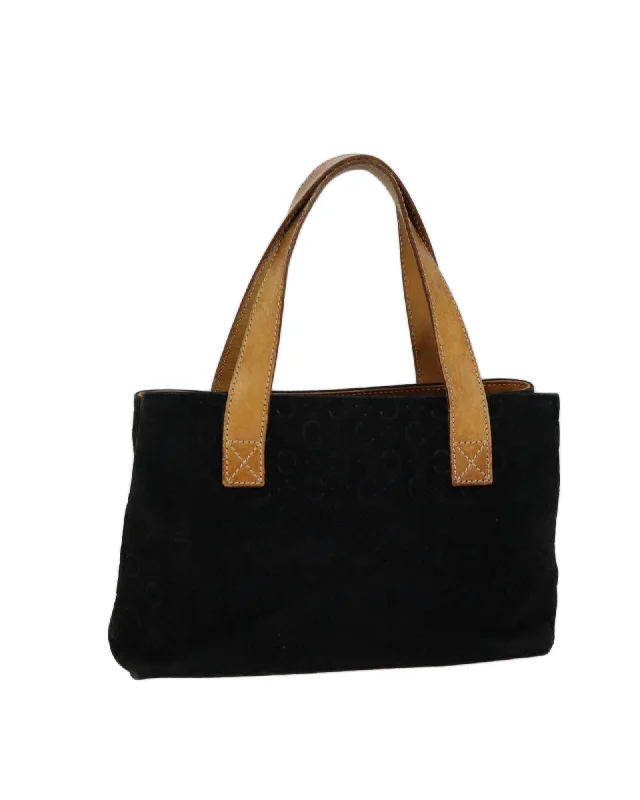 Black Suede and Macadam Canvas Hand Bag