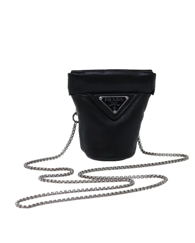 Leather Chain Shoulder Pouch by Italian Designer