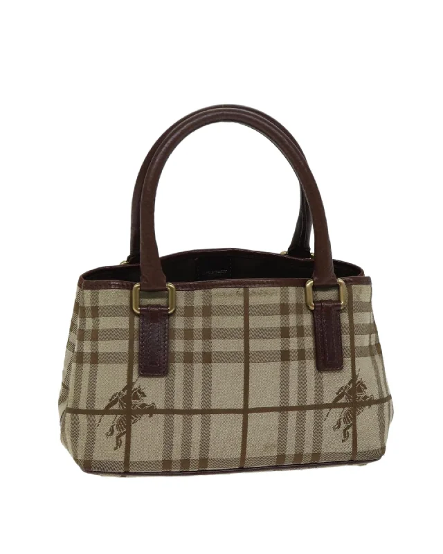 Canvas Hand Bag with Classic Check Design