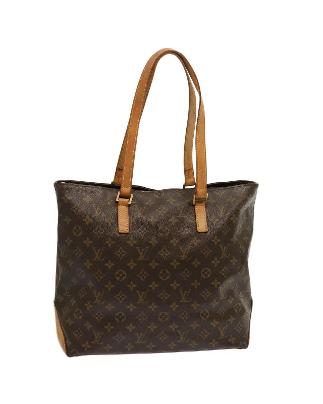 Monogram Canvas Tote Bag with Shoulder Strap and Accessories Included