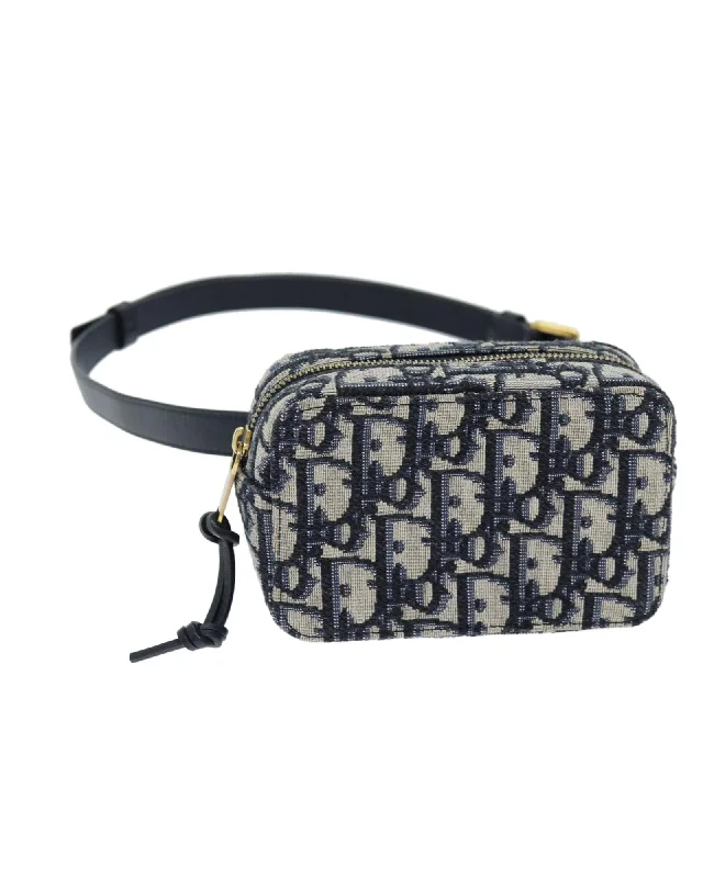 Trotter Canvas Waist Bag in Navy Blue - Authentic Christian Dior