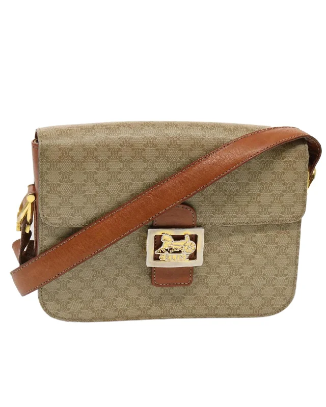 Beige Macadam Canvas Shoulder Bag - Italian Made