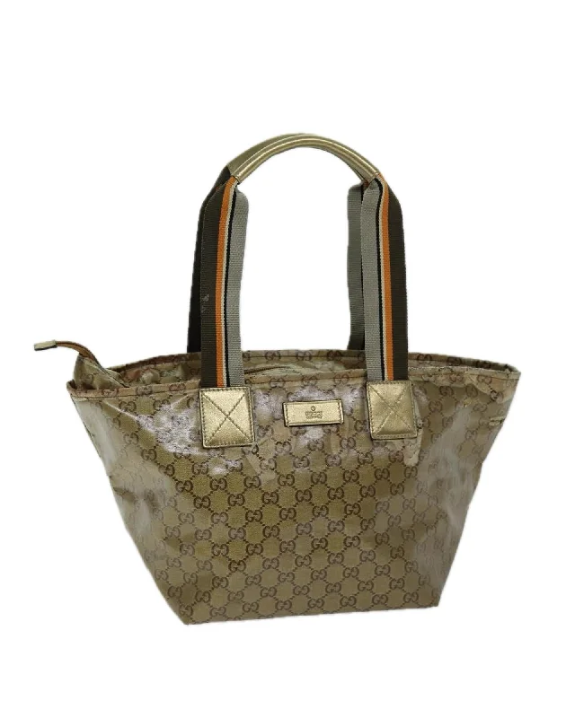 Canvas Crystal Tote Bag with Metallic Accents