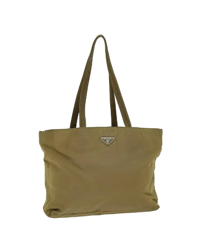 Beige Nylon Tote Bag - Prada