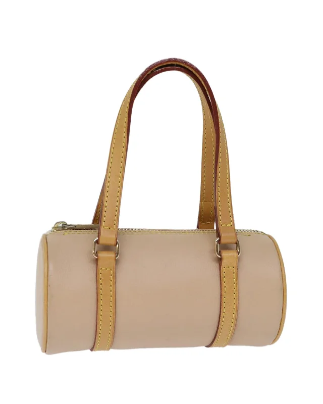 Beige Leather Mini Hand Bag by Burberry Blue Label