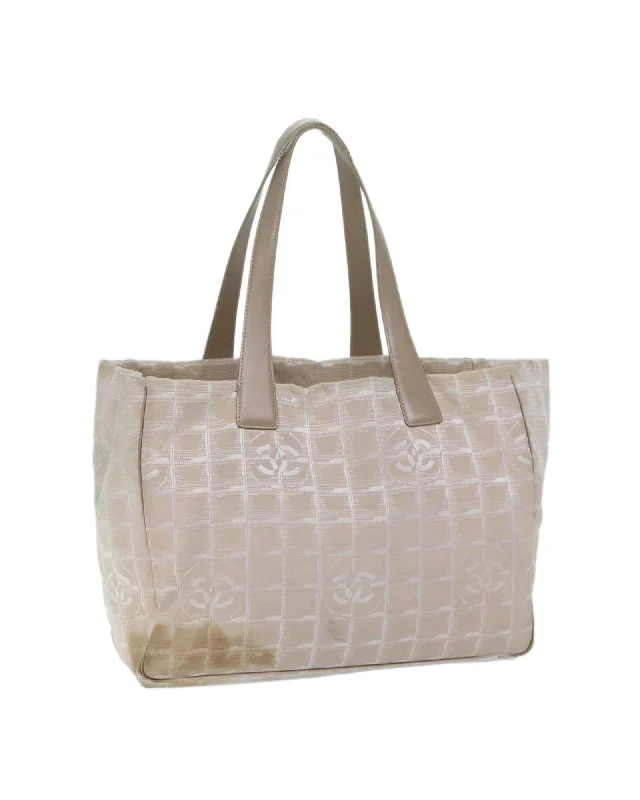 Beige Nylon Tote Bag with CC Logo by CHANEL