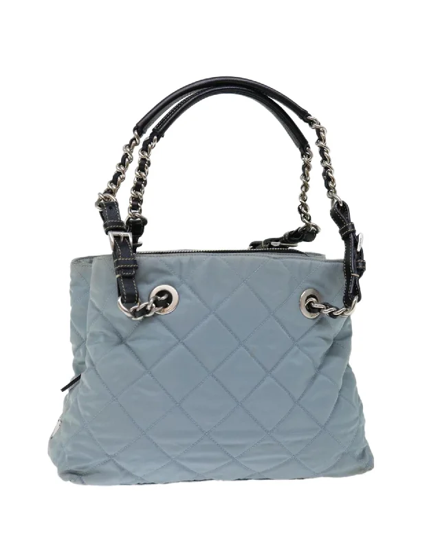 Blue Nylon Shoulder Bag