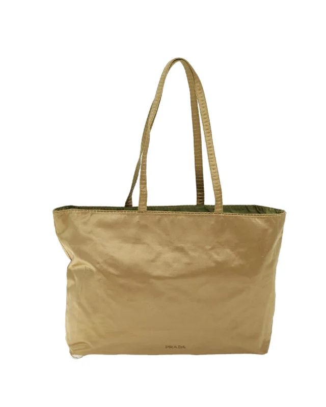 Gold Satin Tote Bag with Accessories - Italy Made