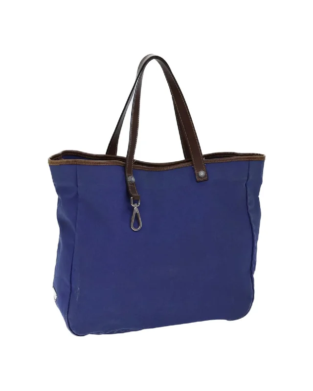 Blue Canvas Tote Bag - Italian Made