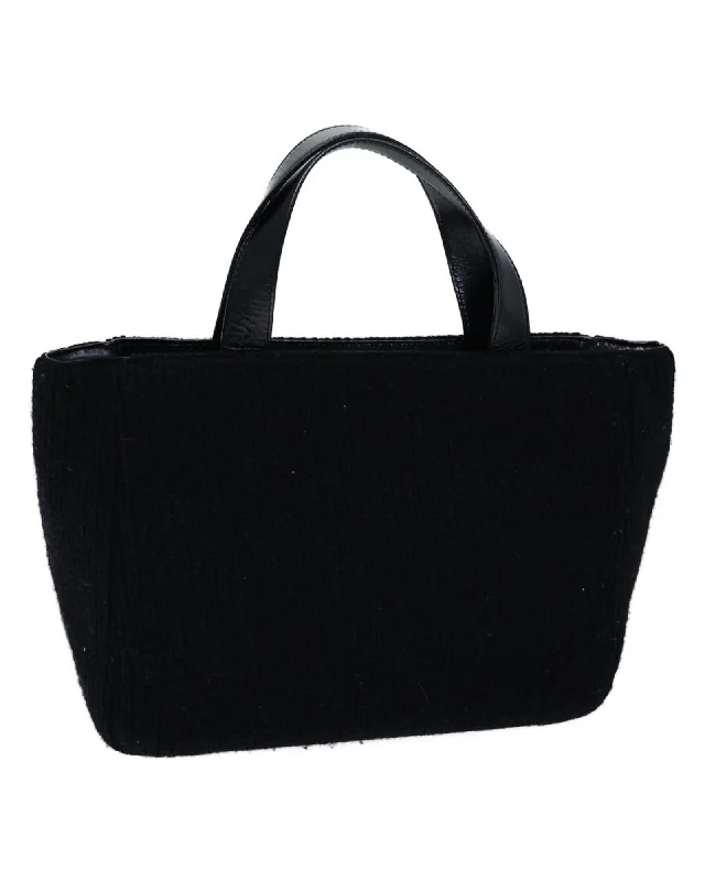 Black Wool Hand Bag