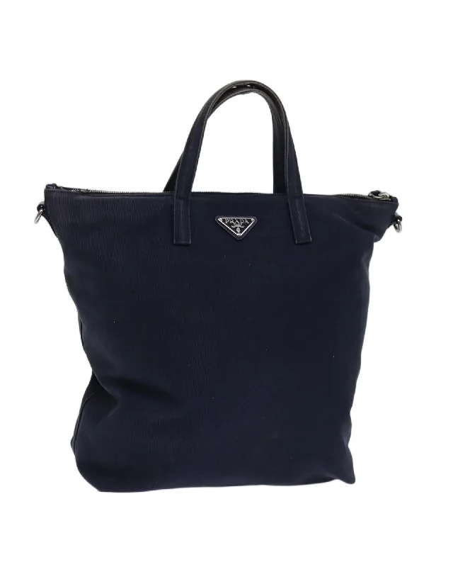 Canvas Navy 2way Hand Bag by Prada