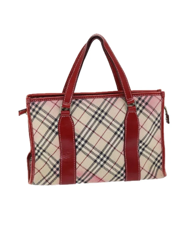 Canvas Hand Bag with Nova Check Pattern by British Designer