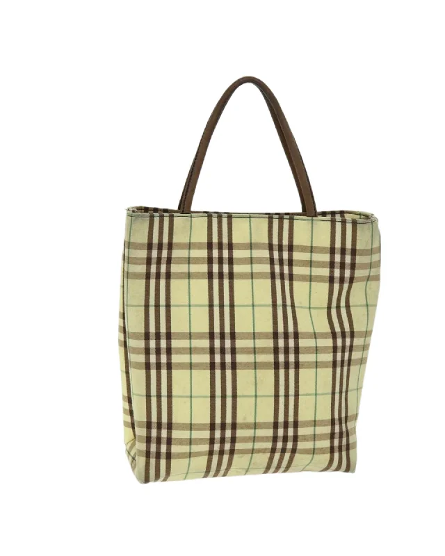 Canvas Yellow Hand Bag with Burberry Nova Check Pattern