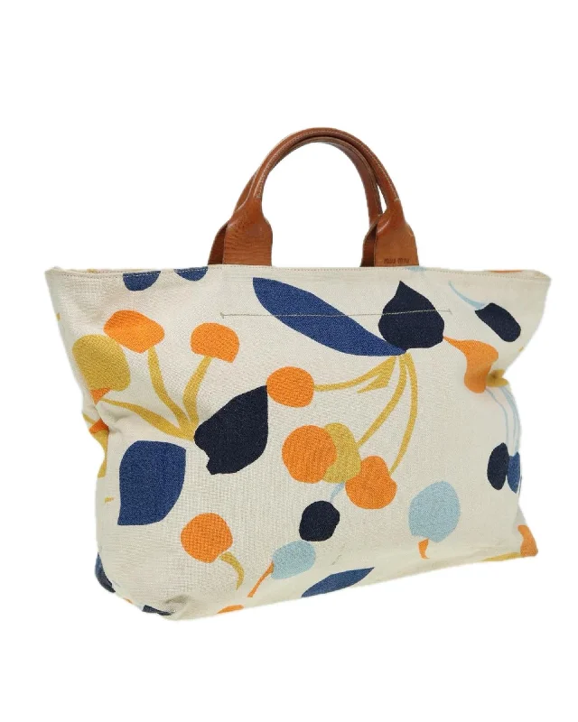 Canvas Multicolor Handbag with Handle Drop and Spacious Design