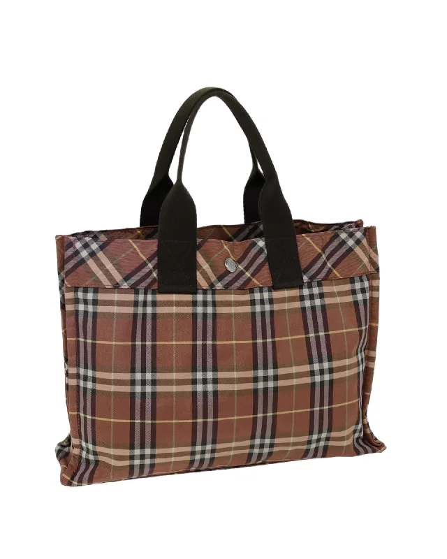 Nylon Hand Bag with Burberry Nova Check Pattern