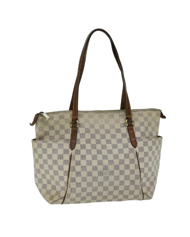 Durable Damier Azur Tote Bag with Shoulder Strap