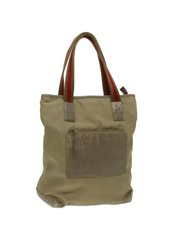 Canvas Tote Bag with Multiple Compartments and Italian Craftsmanship