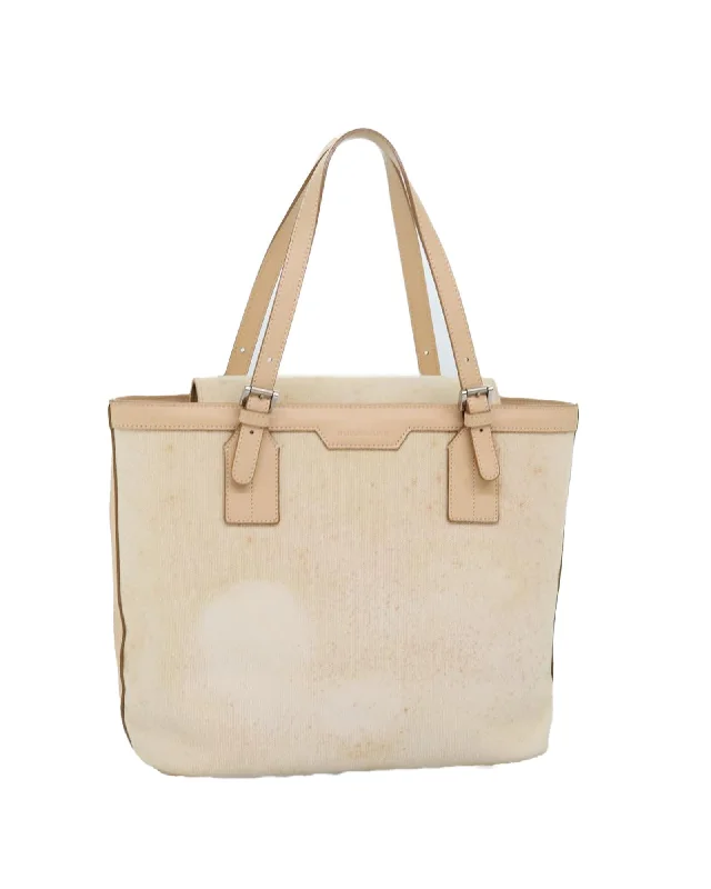 Canvas Beige Hand Bag with Accessories and CD Rank