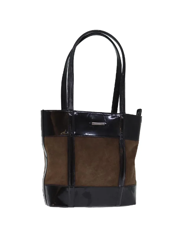 Brown Suede Tote Bag with Accessories Made in Italy (RANK CD)