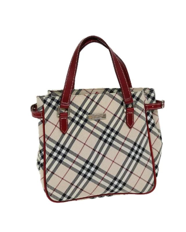 Beige Nylon Hand Bag with Nova Check Pattern