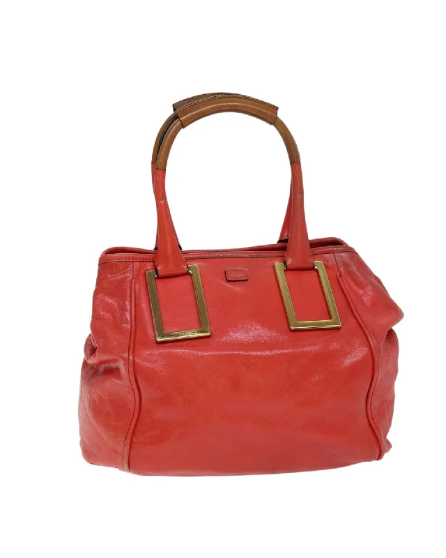 Red Leather Hand Bag by Chloe