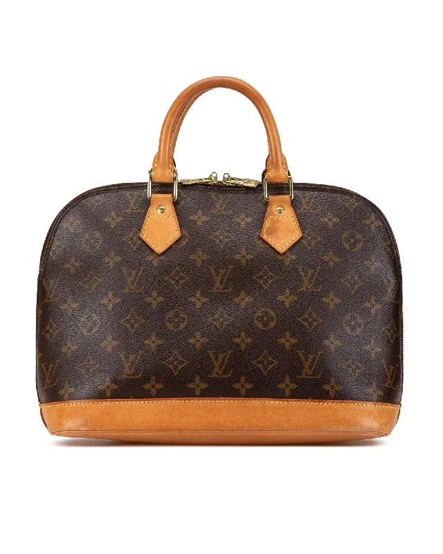 Monogram Canvas Alma PM with Vachetta Leather Trim and Rolled Handles