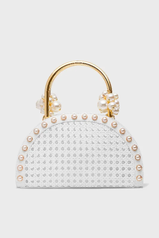 White Ellie Pearl Satchel