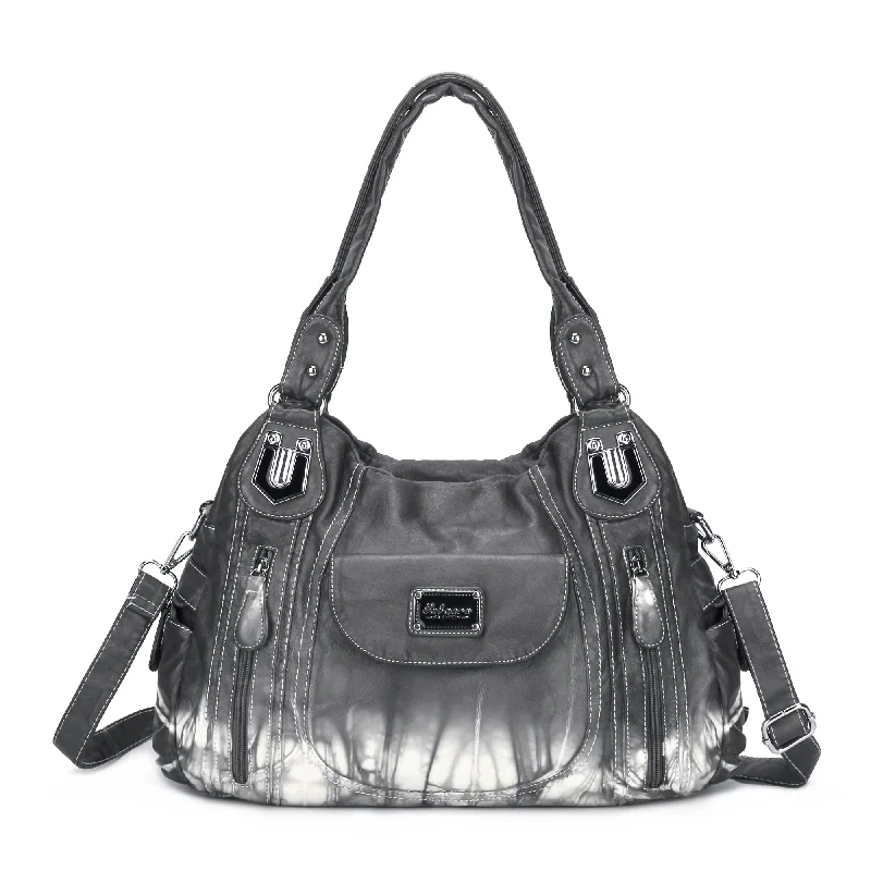 Women  handbag with High Quality Washed PU and Multilayer separation