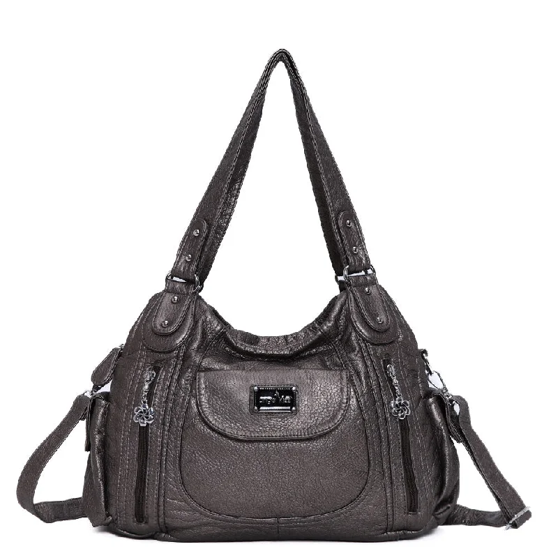 Women  handbag with High Quality Washed PU and Multi-pack