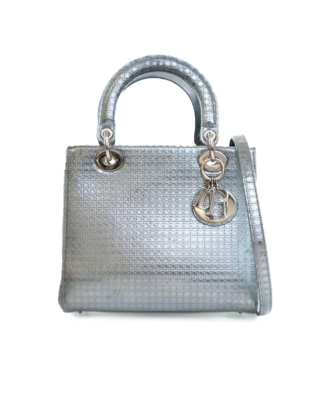 Medium Patent Leather Quilted Handbag with Detachable Strap